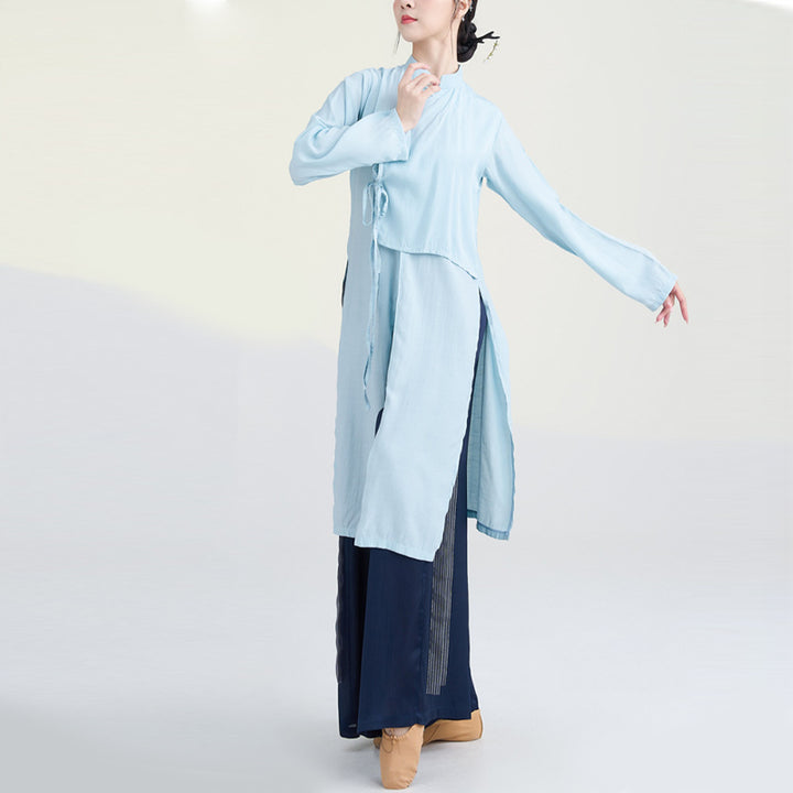 Buddha Stones 2 pezzi abbigliamento da danza classica Zen Tai Chi abbigliamento da meditazione cotone top pantaloni set da donna