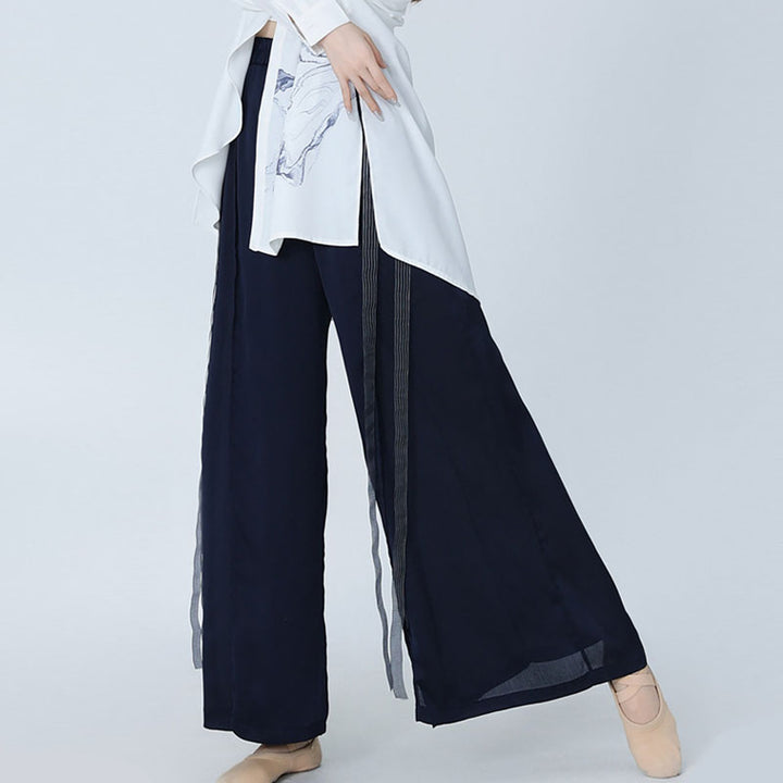 Buddha Stones 2 pezzi abbigliamento da danza classica Zen Tai Chi abbigliamento da meditazione cotone top pantaloni set da donna