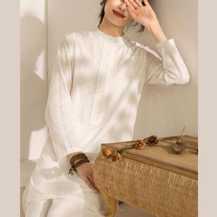 Buddha Stones 2 pezzi manica lunga abbigliamento yoga abbigliamento meditazione top pantaloni set da donna - image 4