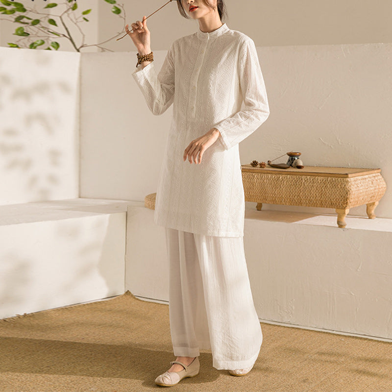 Buddha Stones 2 pezzi manica lunga abbigliamento yoga abbigliamento meditazione top pantaloni set da donna - image 1