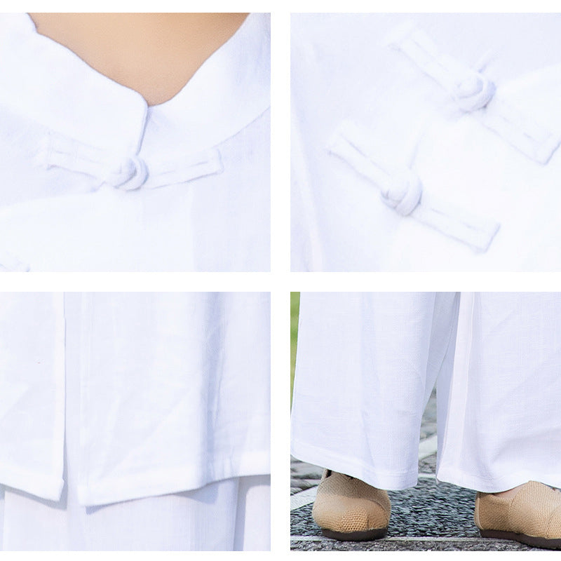 Buddha Stones 2 pezzi tinta unita manica lunga Zen Yoga Meditazione Abbigliamento Top Pantaloni Set da donna