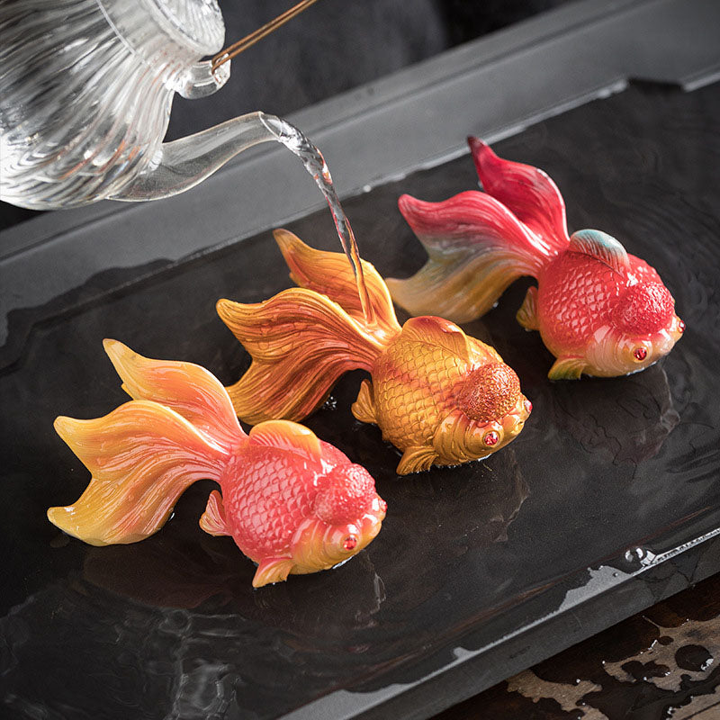 Buddha Stones che cambiano colore Koi Fish Resina Tè Animale domestico Ricchezza Casa Figurina Decorazione - image 0