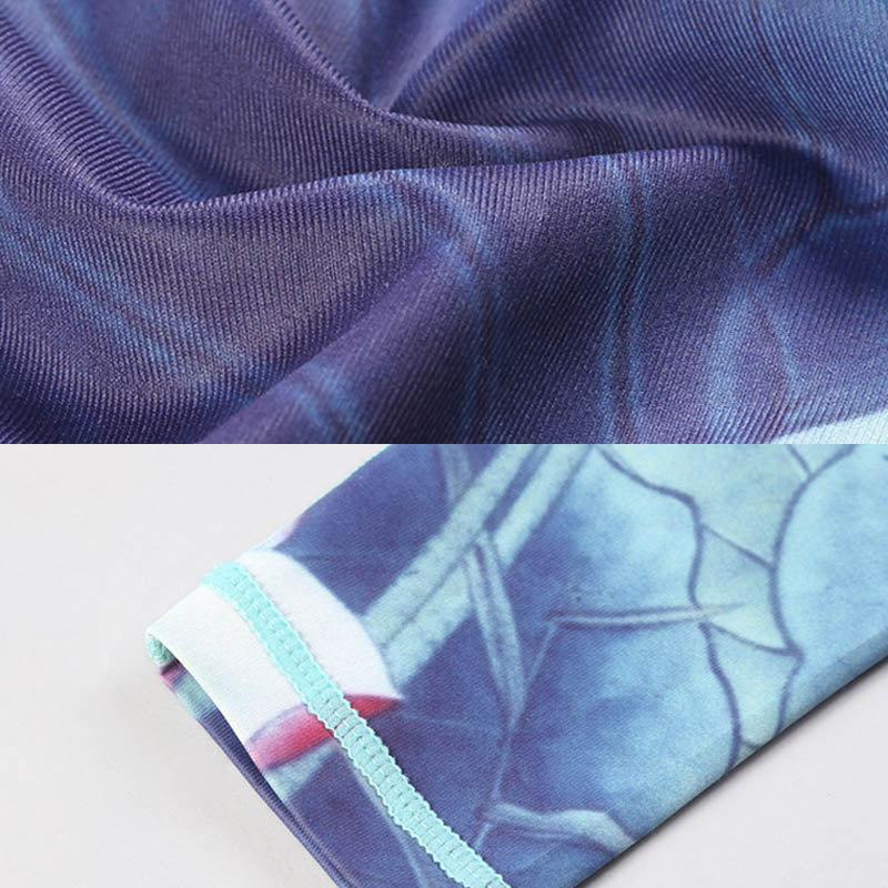 Pantaloni da yoga sportivi da donna con stampa di fiori di loto Buddha Stones