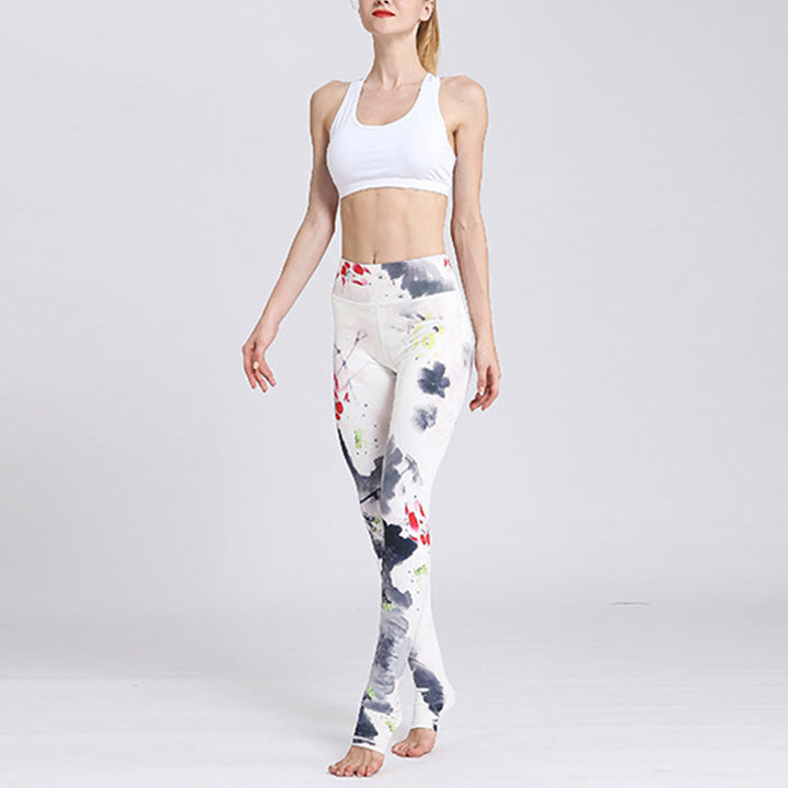 Pantaloni da yoga sportivi da donna con stampa di fiori di loto Buddha Stones - image 31