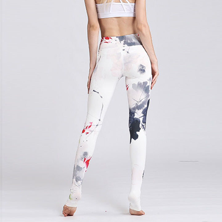 Pantaloni da yoga sportivi da donna con stampa di fiori di loto Buddha Stones - image 29