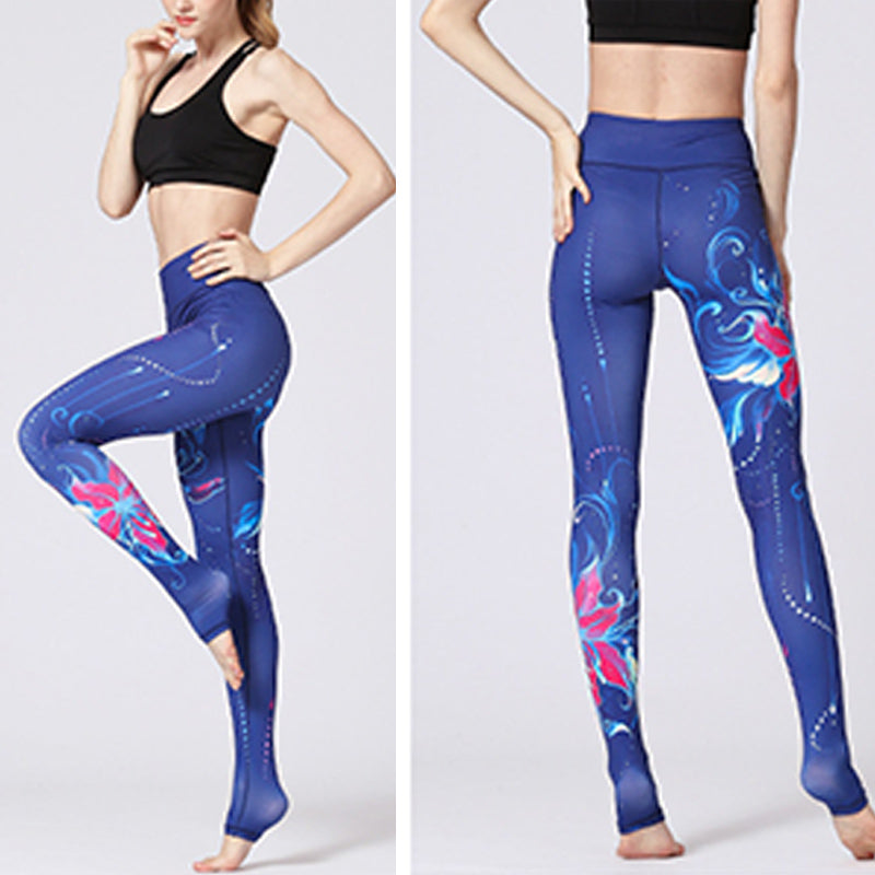 Pantaloni da yoga da donna con stampa floreale e fiori di loto e Buddha Stones - image 22