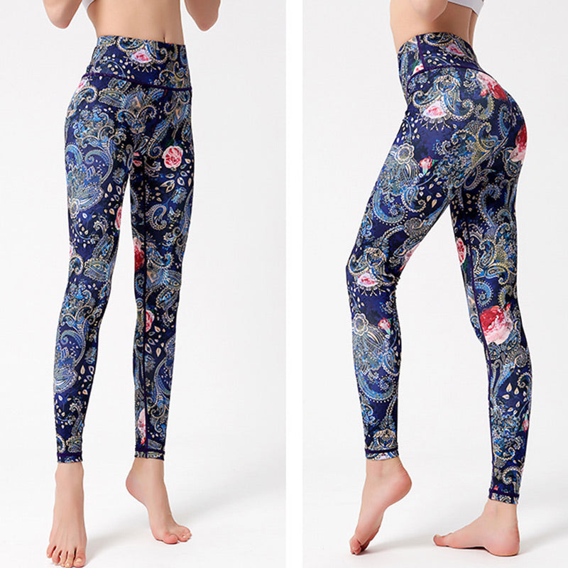 Pantaloni stampati Buddha Stones Flowers Leaves Birds Sport Fitness Yoga Danza Leggings Pantaloni yoga da donna - image 10