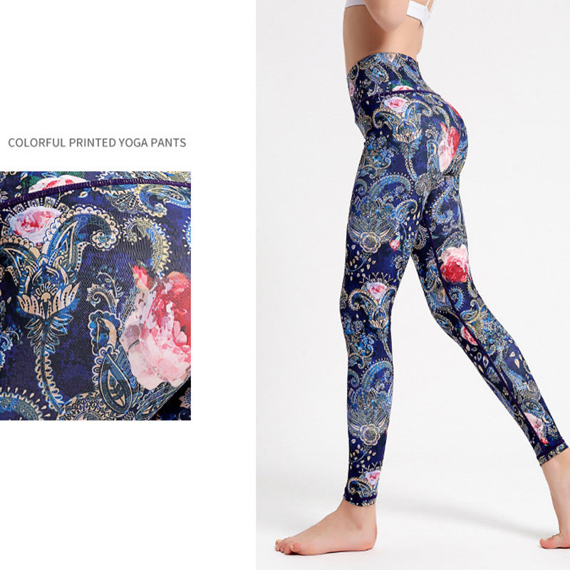 Pantaloni stampati Buddha Stones Flowers Leaves Birds Sport Fitness Yoga Danza Leggings Pantaloni yoga da donna - image 12