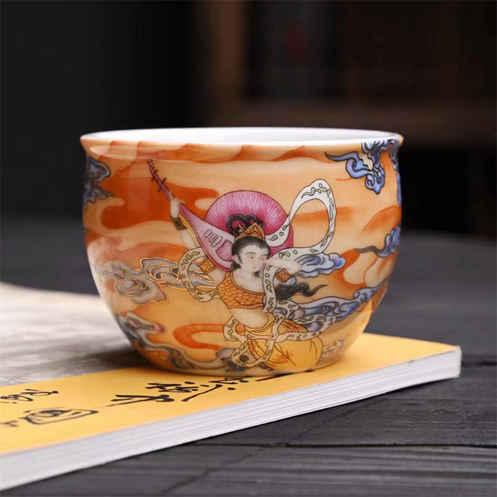 Tazza da tè Kung Fu Buddha Stones Dunhuang Color Flying Apsaras