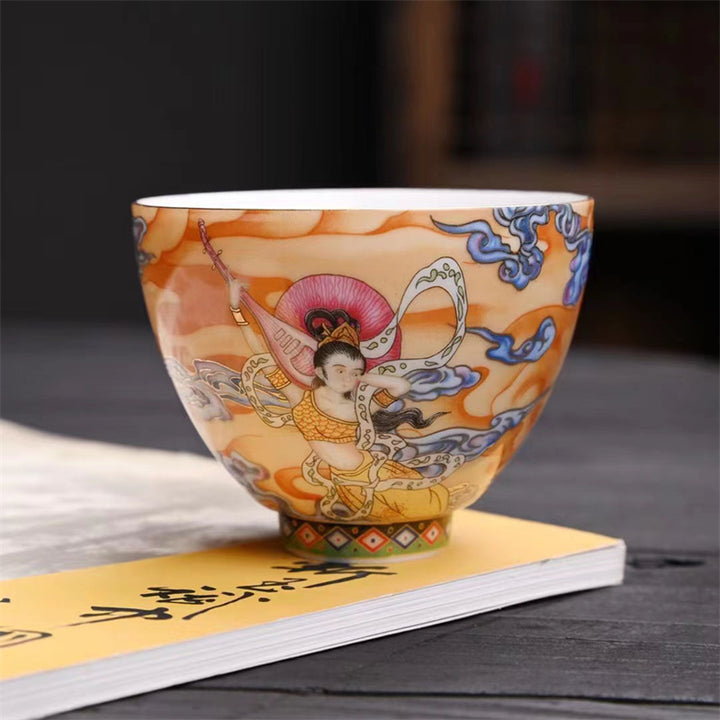 Tazza da tè Kung Fu Buddha Stones Dunhuang Color Flying Apsaras