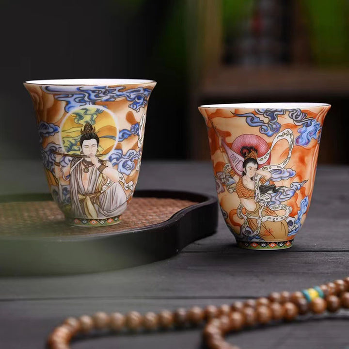 Tazza da tè Kung Fu Buddha Stones Dunhuang Color Flying Apsaras