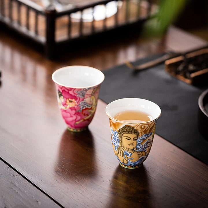 Tazza da tè Kung Fu Buddha Stones Dunhuang Color Flying Apsaras