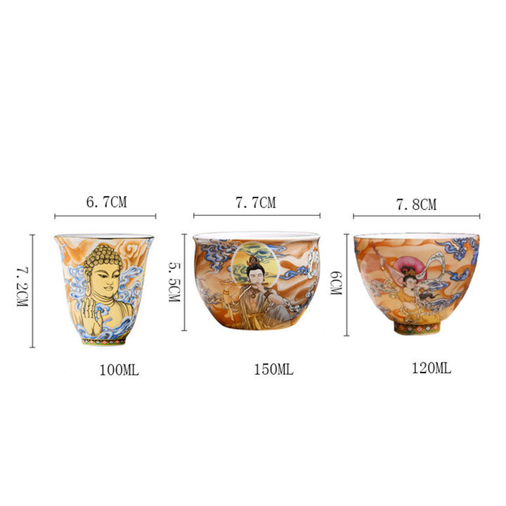 Tazza da tè Kung Fu Buddha Stones Dunhuang Color Flying Apsaras