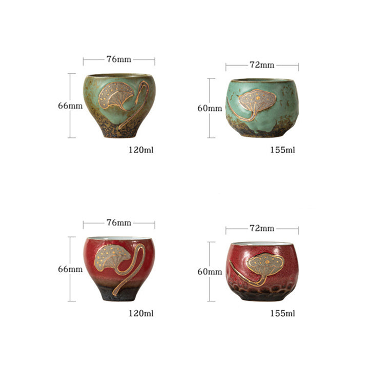 Tazza da tè incisa con baccello di loto Buddha Stones, tazza da tè Kung Fu - image 12