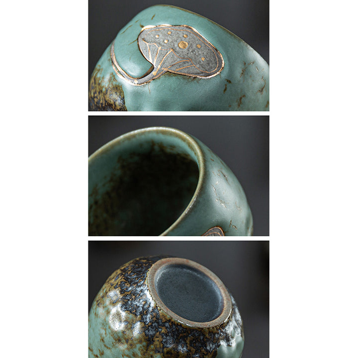 Tazza da tè incisa con baccello di loto Buddha Stones, tazza da tè Kung Fu