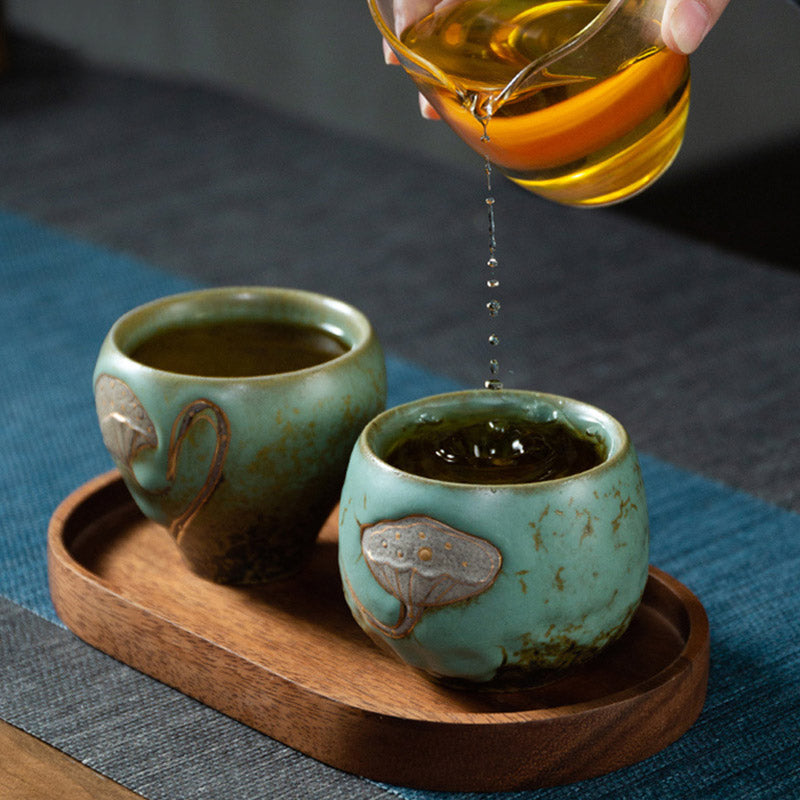 Tazza da tè incisa con baccello di loto Buddha Stones, tazza da tè Kung Fu