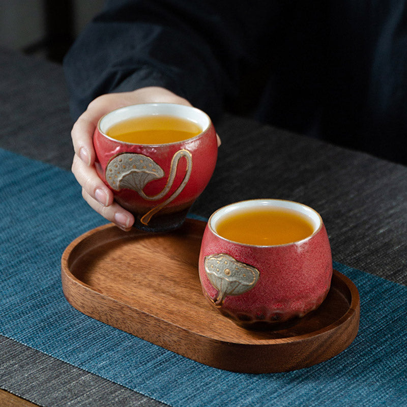 Tazza da tè incisa con baccello di loto Buddha Stones, tazza da tè Kung Fu