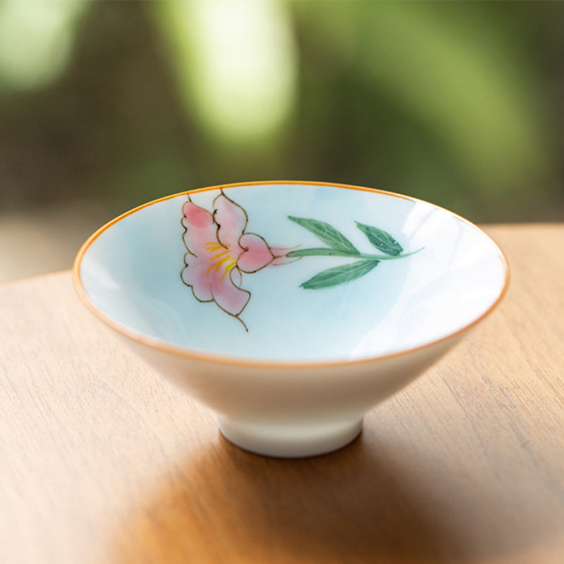 Buddha Stones Mandala Fiore Koi Pesce Loto Uccello Cachi Tazza da tè Kung Fu Tazza da tè 50ml