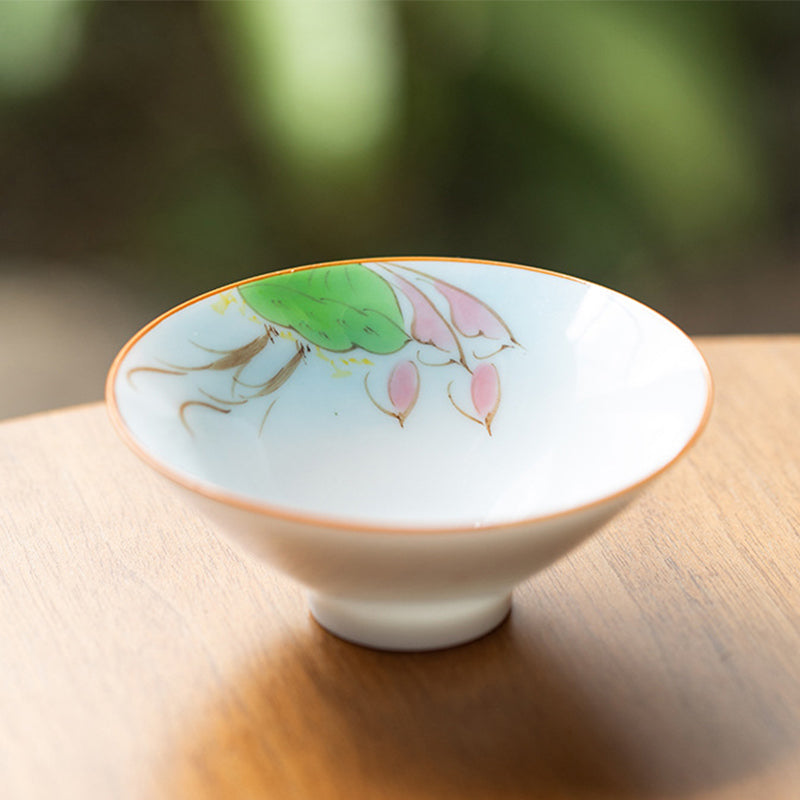 Buddha Stones Mandala Fiore Koi Pesce Loto Uccello Cachi Tazza da tè Kung Fu Tazza da tè 50ml