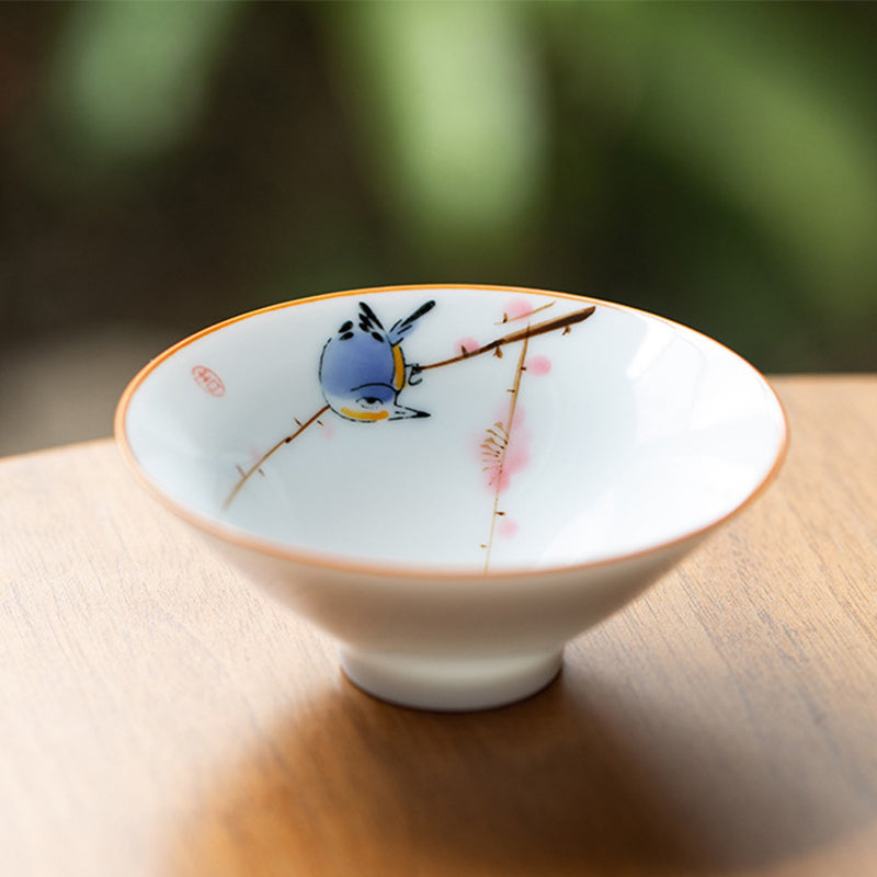 Buddha Stones Mandala Fiore Koi Pesce Loto Uccello Cachi Tazza da tè Kung Fu Tazza da tè 50ml