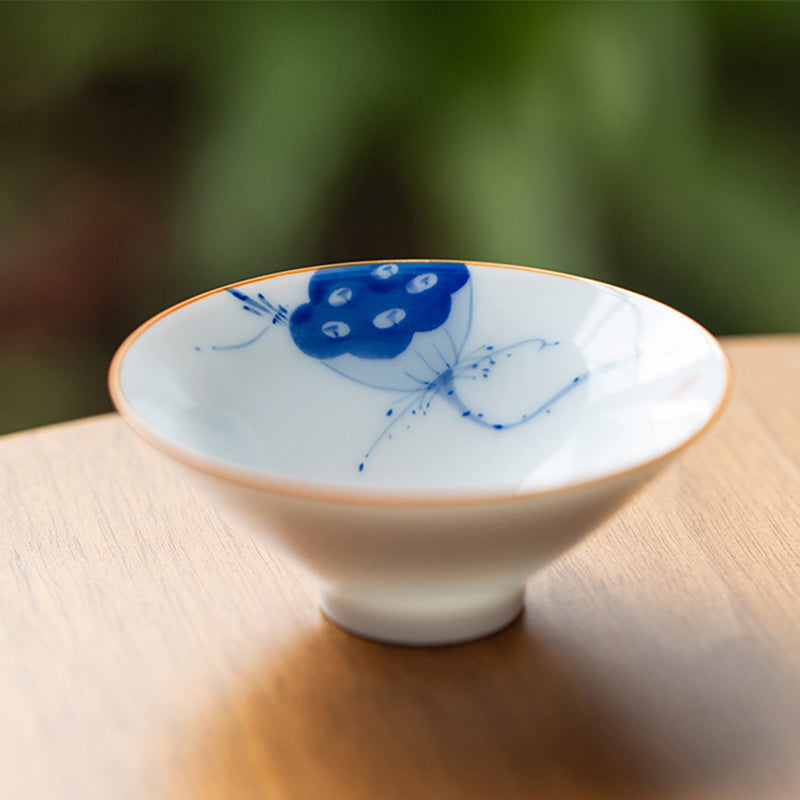 Buddha Stones Mandala Fiore Koi Pesce Loto Uccello Cachi Tazza da tè Kung Fu Tazza da tè 50ml