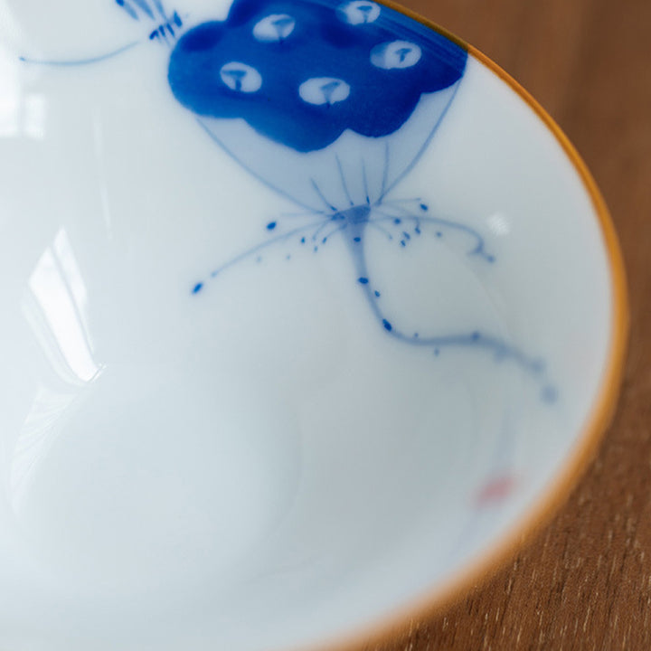 Buddha Stones Mandala Fiore Koi Pesce Loto Uccello Cachi Tazza da tè Kung Fu Tazza da tè 50ml
