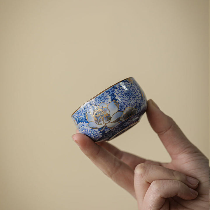 Buddha Stones Loto Crisantemo Fiore di Prugna Tazza da Tè Kung Fu Tazza da Tè Teiera