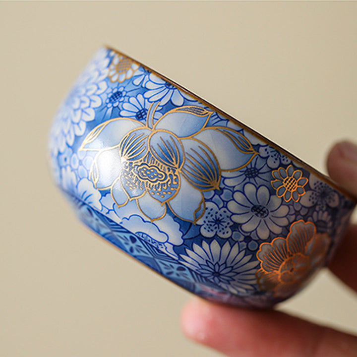 Buddha Stones Loto Crisantemo Fiore di Prugna Tazza da Tè Kung Fu Tazza da Tè Teiera