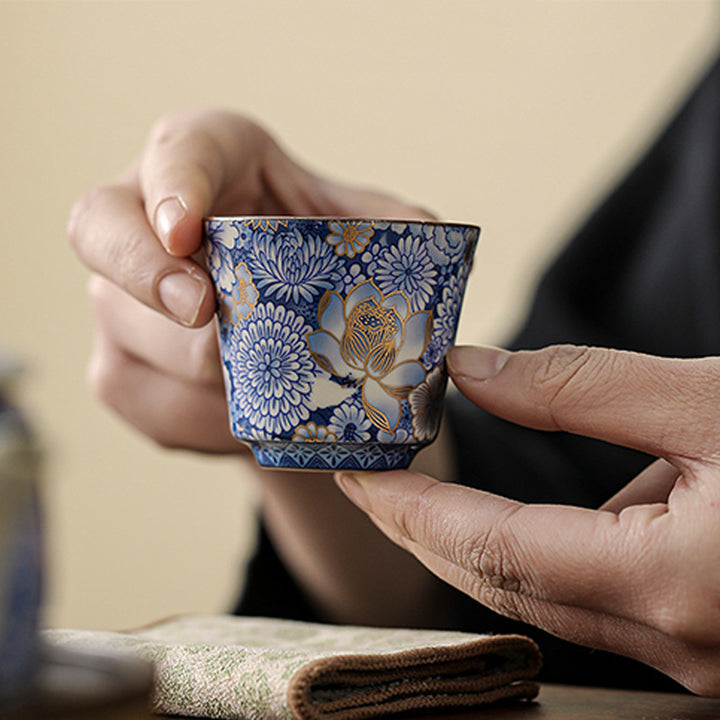 Buddha Stones Loto Crisantemo Fiore di Prugna Tazza da Tè Kung Fu Tazza da Tè Teiera