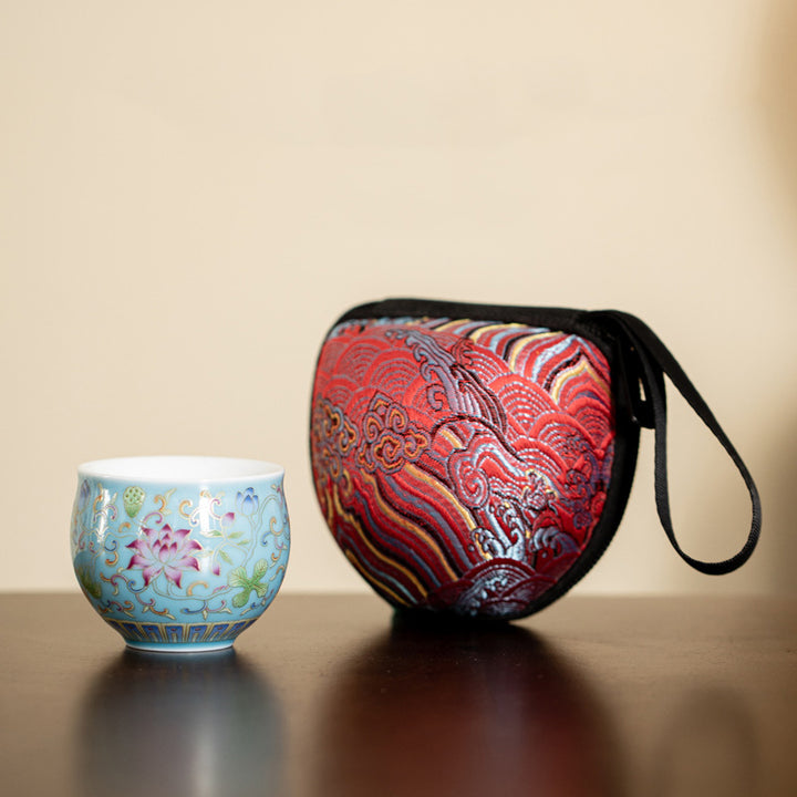 Tazza da tè in ceramica con motivo a baccello di fiore di loto Buddha Stones Kung Fu Tea Cup 80ml