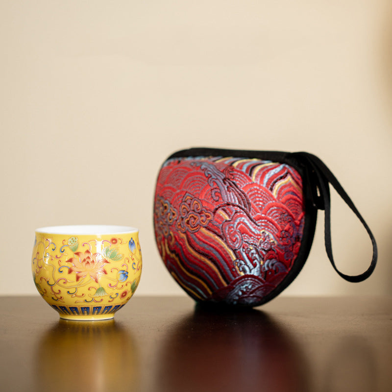 Tazza da tè in ceramica con motivo a baccello di fiore di loto Buddha Stones Kung Fu Tea Cup 80ml