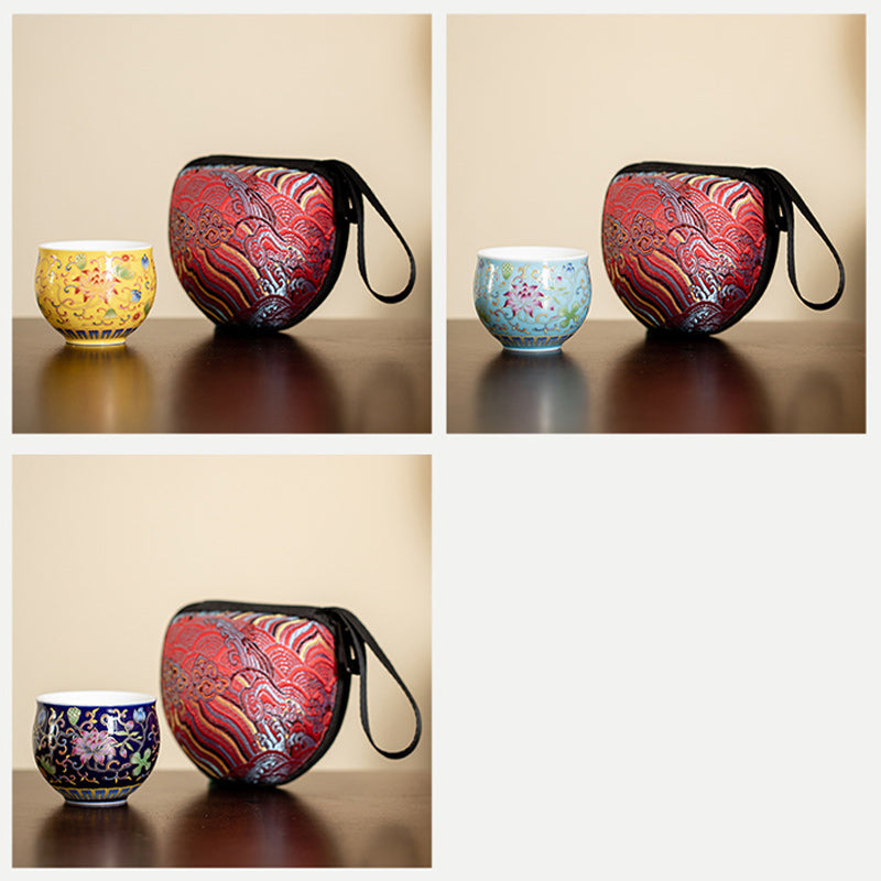Tazza da tè in ceramica con motivo a baccello di fiore di loto Buddha Stones Kung Fu Tea Cup 80ml