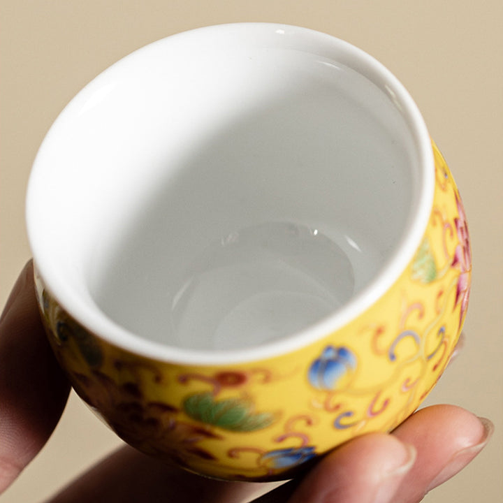 Tazza da tè in ceramica con motivo a baccello di fiore di loto Buddha Stones Kung Fu Tea Cup 80ml