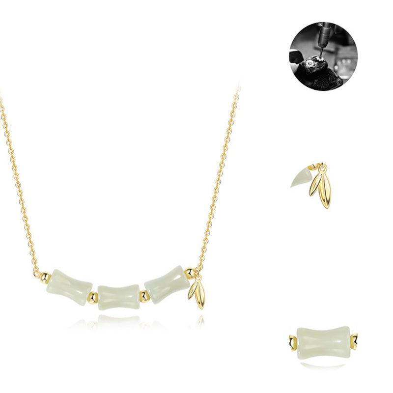 Buddha Stones in argento sterling 925 con giada Hetian, bambù, carattere Fu, prosperità, braccialetto - image 10