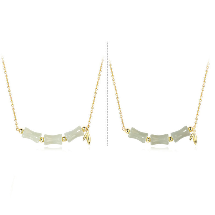 Buddha Stones in argento sterling 925 con giada Hetian, bambù, carattere Fu, prosperità, braccialetto - image 11