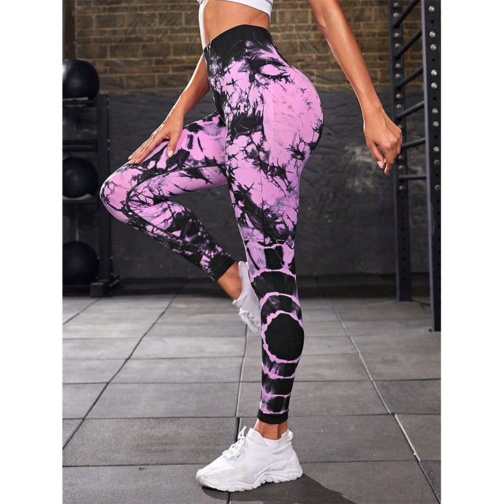 Pantaloni da yoga con stampa tie-dye e pietre Buddha Stones , sportivi, fitness, yoga, leggings a vita alta, pantaloni da yoga da donna - image 22