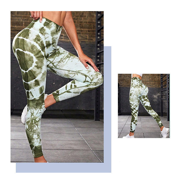 Pantaloni da yoga con stampa tie-dye e pietre Buddha Stones , sportivi, fitness, yoga, leggings a vita alta, pantaloni da yoga da donna - image 18