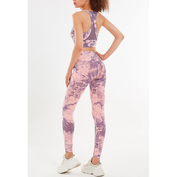 Buddha Stones 2 pezzi fiori floreali stampa crop canotta pantaloni sport palestra abiti fitness yoga donne yoga set - image 2
