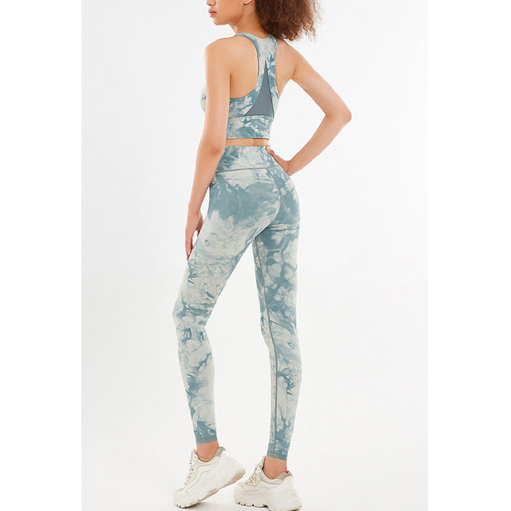 Buddha Stones 2 pezzi fiori floreali stampa crop canotta pantaloni sport palestra abiti fitness yoga donne yoga set - image 4
