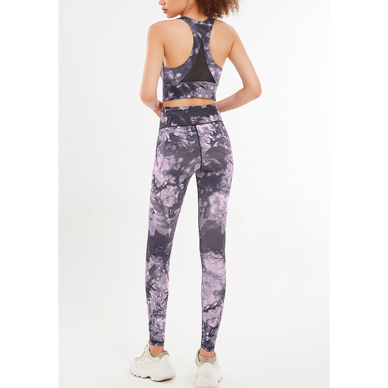 Buddha Stones 2 pezzi fiori floreali stampa crop canotta pantaloni sport palestra abiti fitness yoga donne yoga set - image 6