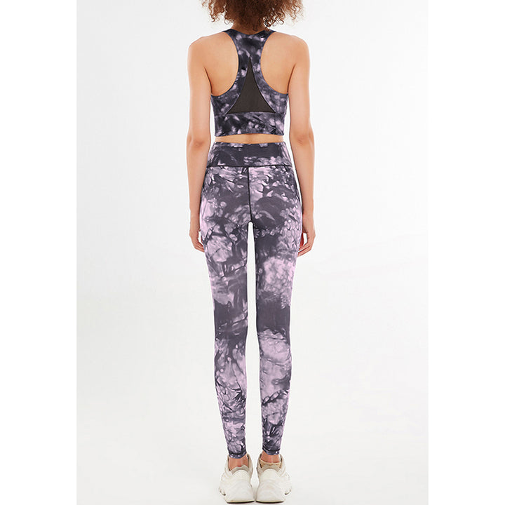 Buddha Stones 2 pezzi fiori floreali stampa crop canotta pantaloni sport palestra abiti fitness yoga donne yoga set - image 7