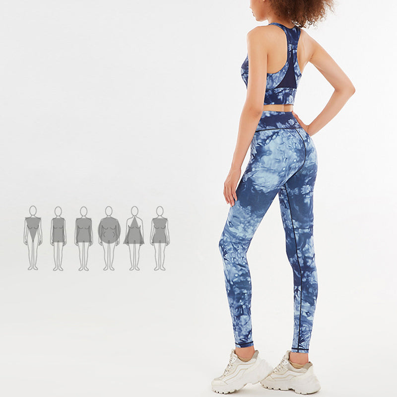 Buddha Stones 2 pezzi fiori floreali stampa crop canotta pantaloni sport palestra abiti fitness yoga donne yoga set - image 15