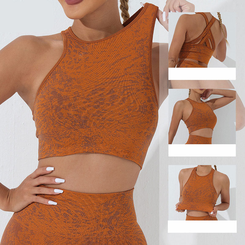 Buddha Stones 2 pezzi senza cuciture stampa fitness crop canotta pantaloni sport palestra abiti da donna set yoga - image 17