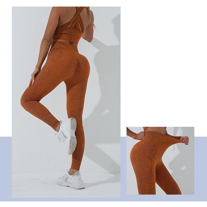 Buddha Stones 2 pezzi senza cuciture stampa fitness crop canotta pantaloni sport palestra abiti da donna set yoga - image 19