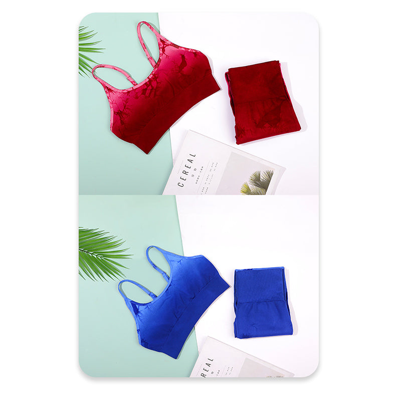 Buddha Stones 2 pezzi semplice tie-dye stampa crop canotta pantaloni a vita alta sport palestra abiti da yoga da donna - image 18