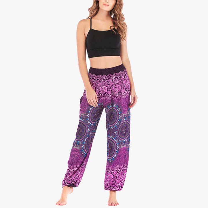 Pantaloni harem larghi Boho Buddha Stones Pantaloni yoga da donna - image 3
