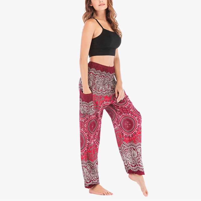 Pantaloni harem larghi Boho Buddha Stones Pantaloni yoga da donna - image 28