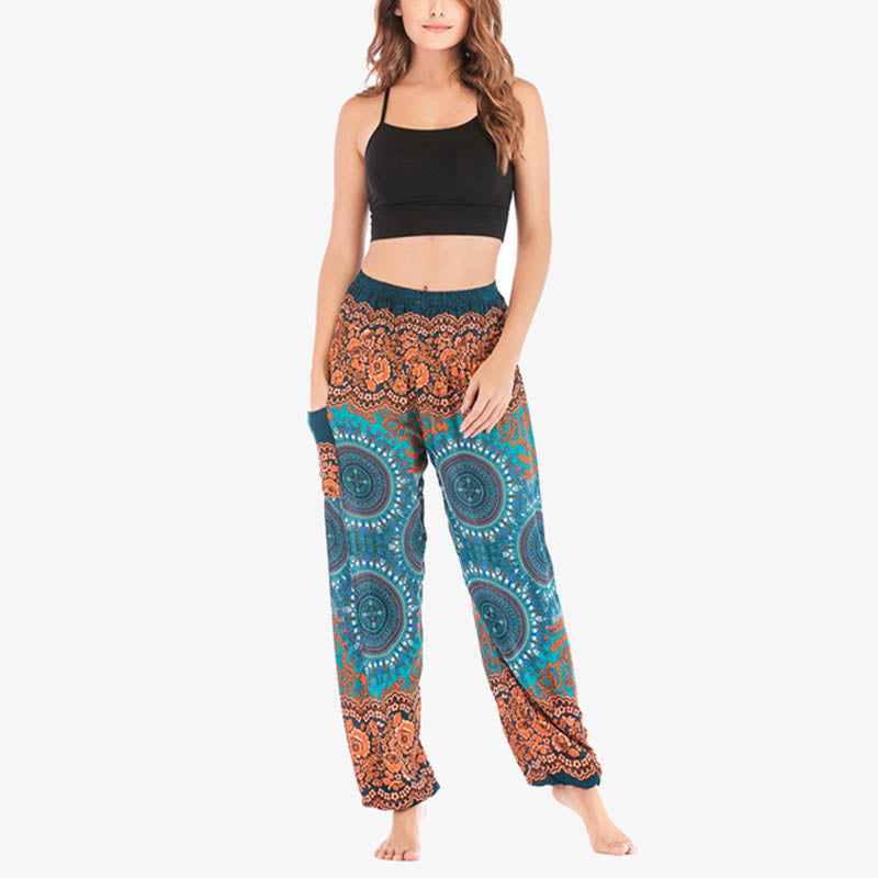 Pantaloni harem larghi Boho Buddha Stones Pantaloni yoga da donna - image 36