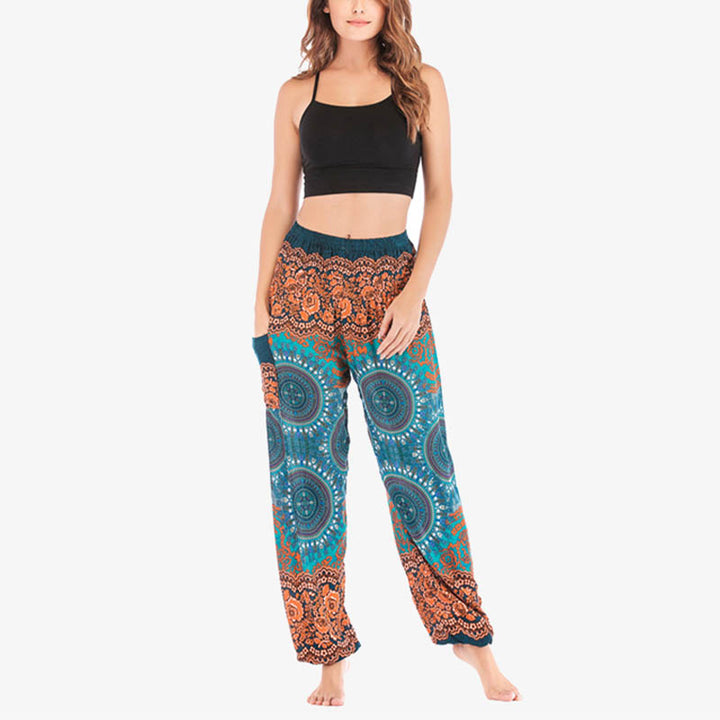 Pantaloni harem larghi Boho Buddha Stones Pantaloni yoga da donna - image 36