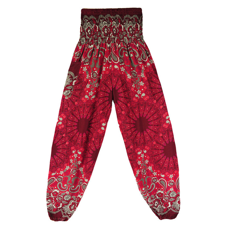 Pantaloni harem larghi con motivo geometrico mandala Buddha Stones, pantaloni da yoga da donna a vita alta - image 22